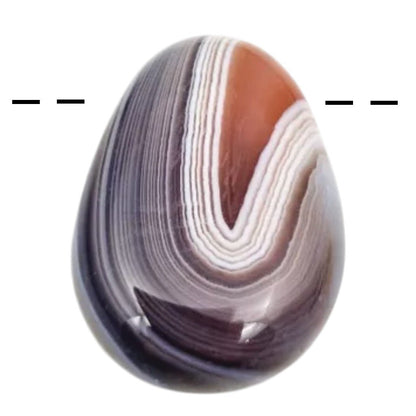 Pendentif agate Botswana A (pierre trouée) + cordon - La Boite à Cailloux