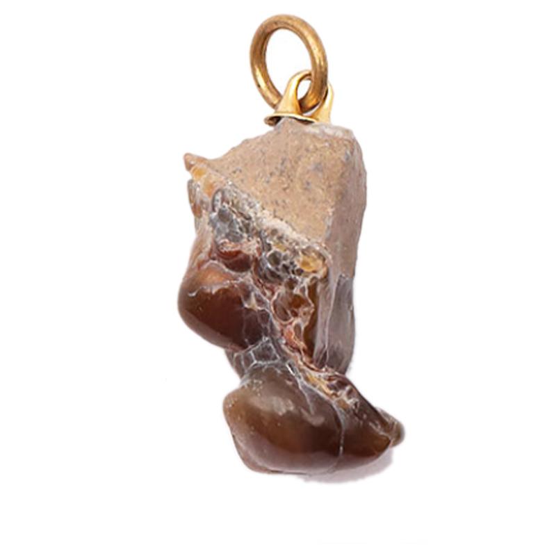 Pendentif agate de feu Brésil (pierre brute) - La Boite à Cailloux