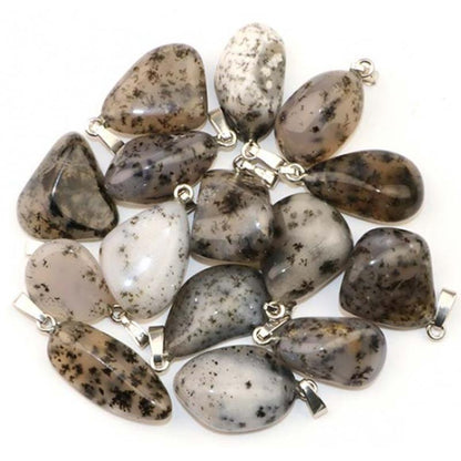 Pendentif agate dentrite Turquie A boucle argent 925 - La Boite à Cailloux