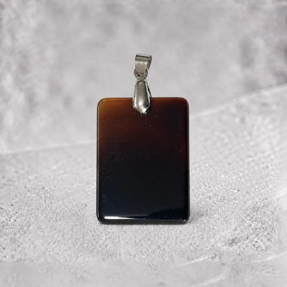 Pendentif agate naturelle Brésil AA acier inoxydable - La Boite à Cailloux