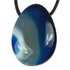 Pendentif agate teintée bleue A (pierre trouée) + cordon - La Boite à Cailloux