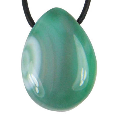 Colgante ágata teñida de verde A (piedra agujereada) + cordón