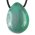 Pendentif agate teintée verte A (pierre trouée) + cordon - La Boite à Cailloux