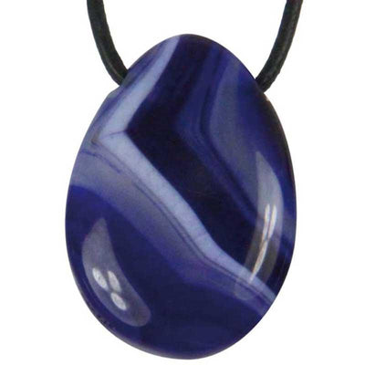 Colgante ágata teñida de violeta A (piedra agujereada) + cordón