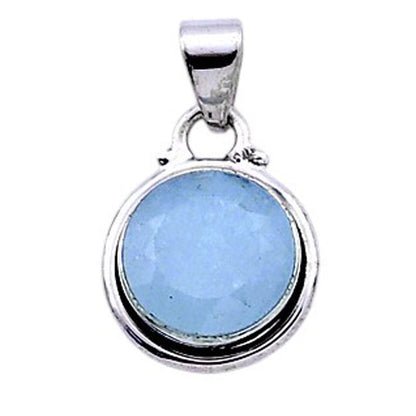 Pendentif aigue marine Namibie AA argent 925 - La Boite à Cailloux