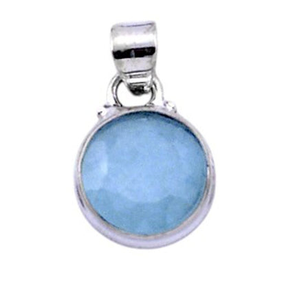 Pendentif aigue marine Namibie AA argent 925 - La Boite à Cailloux