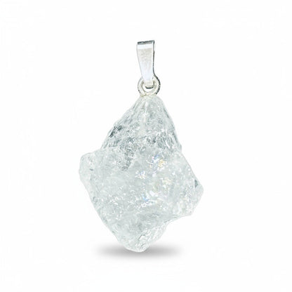 Pendentif aigue marine Pakistan A brute boucle argent 925 - La Boite à Cailloux