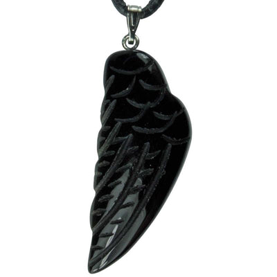 Angel wing pendant 35mm onyx Brazil A