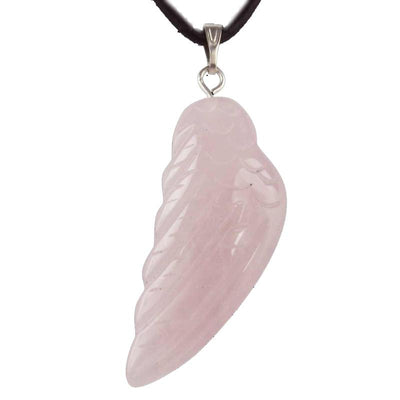 Pendentif aile d'ange 35mm quartz rose Brésil A