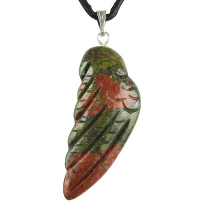 Pendentif aile d'ange 35mm unakite Afrique du Sud A