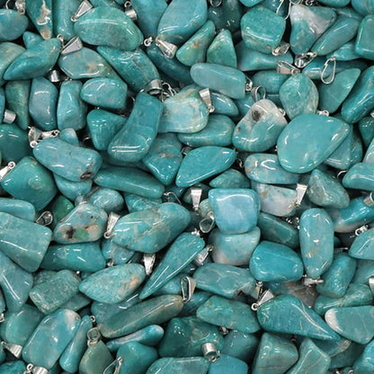 Pendentif amazonite Namibie A (pierre roulée) - La Boite à Cailloux