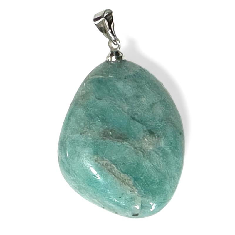 Pendentif amazonite Pérou A (pierre roulée) - La Boite à Cailloux