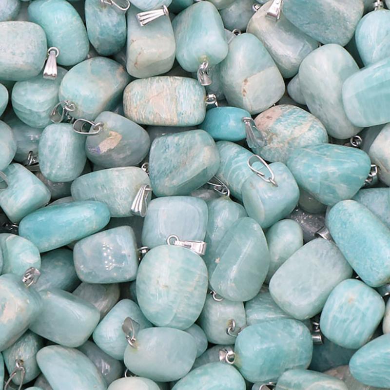 Pendentif amazonite Pérou A (pierre roulée) - La Boite à Cailloux