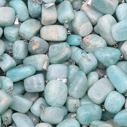 Pendentif amazonite Pérou A (pierre roulée) - La Boite à Cailloux