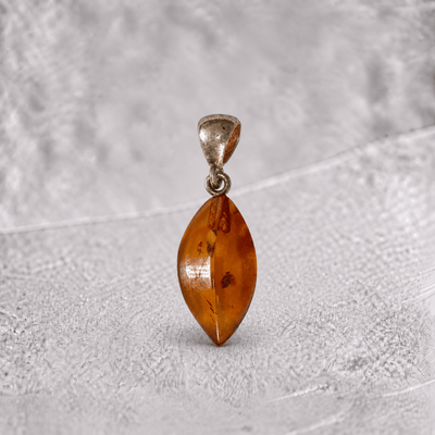 Pendentif ambre cognac Lituanie AA argent 925