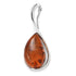 Pendentif ambre cognac Lituanie AA argent 925 (goutte) - La Boite à Cailloux