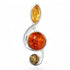 Pendentif ambre multicolore Lituanie AA argent 925 (clef de sol) - La Boite à Cailloux