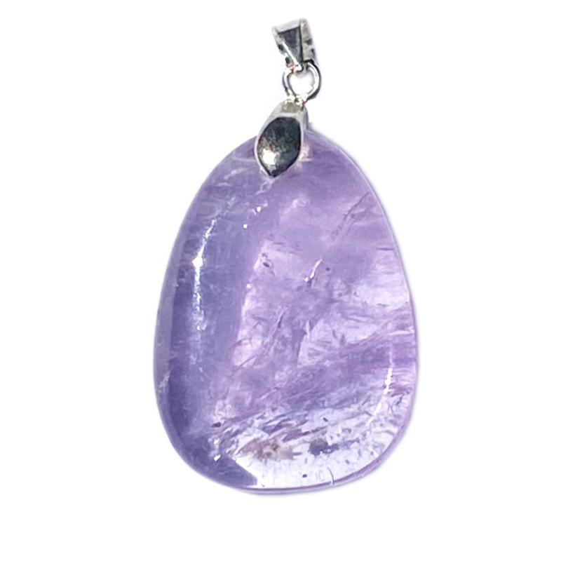 Pendentif améthyste Brésil A (pierre plate) - La Boite à Cailloux