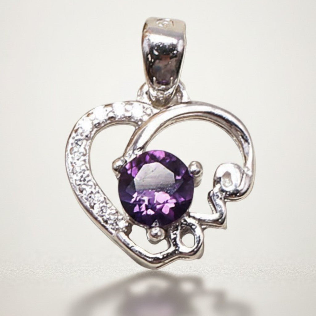 Pendentif améthyste Brésil AAA argent 925 Rhodié - La Boite à Cailloux