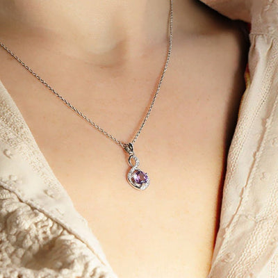 Amethyst pendant Brazil AAA silver 925