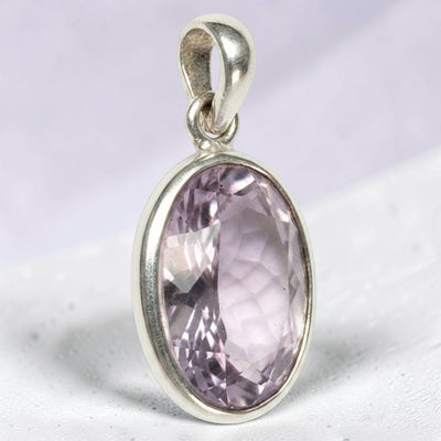Pendentif améthyste facettée Brésil AAA argent 925