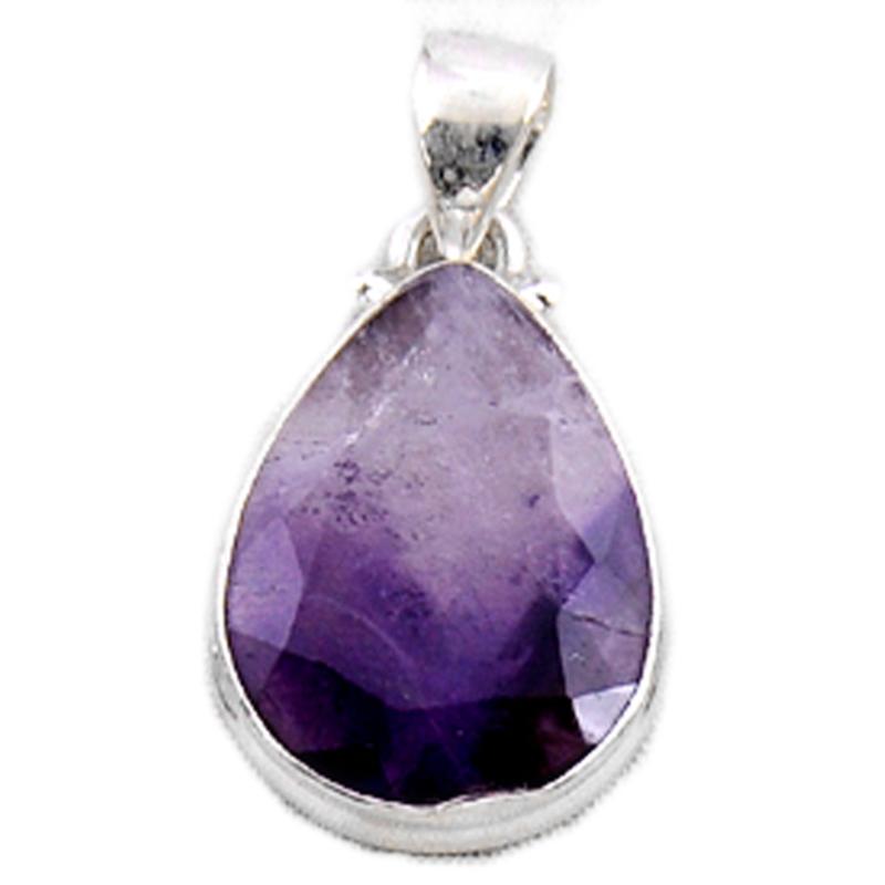 Pendentif améthyste rubanée Brésil AA argent 925 - La Boite à Cailloux