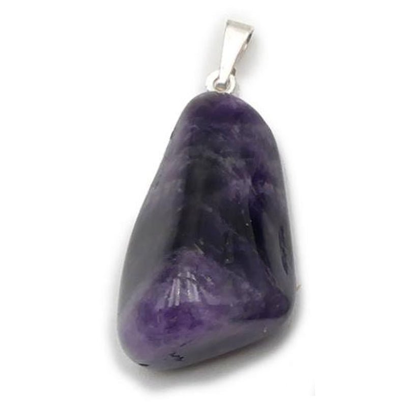 Pendentif améthyste Uruguay AA (pierre roulée) - La Boite à Cailloux