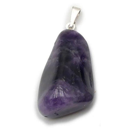Pendentif améthyste Uruguay AA (pierre roulée) - La Boite à Cailloux