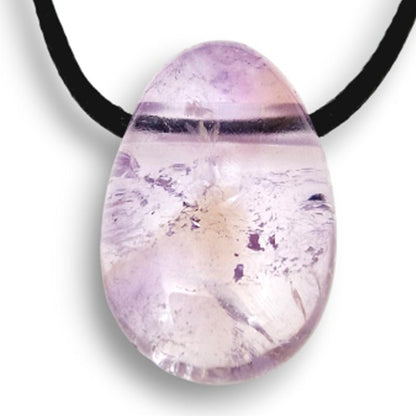 Pendentif amétrine Brésil A (pierre trouée) + cordon - La Boite à Cailloux