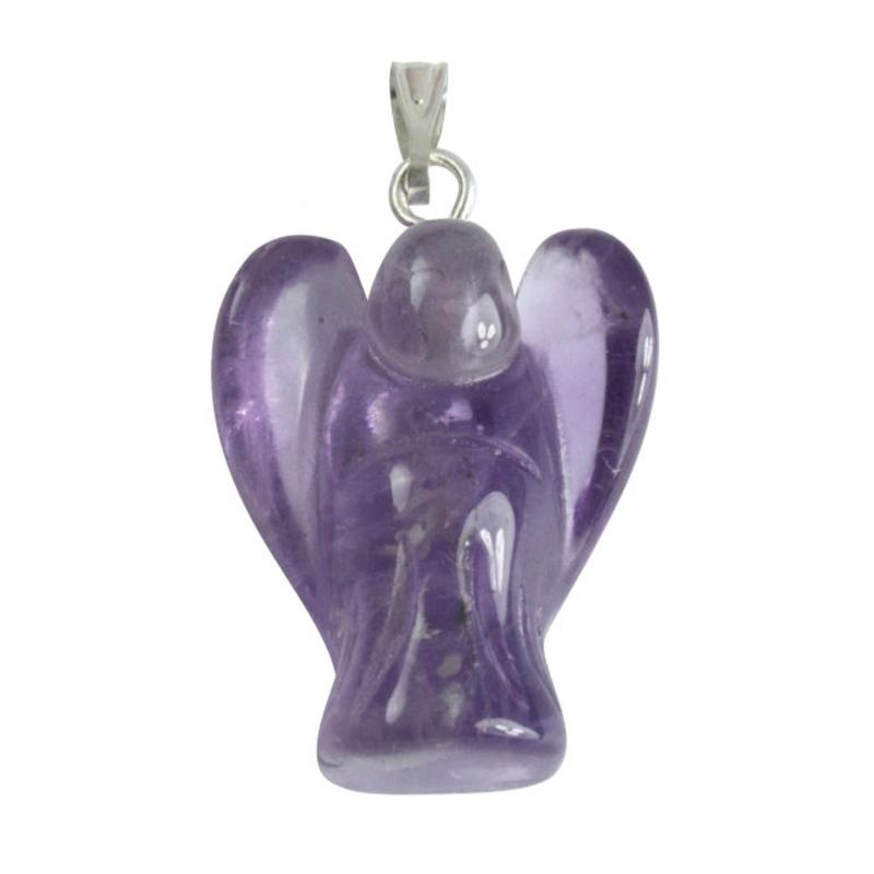 Pendentif ange améthyste Brésil A 20mm - La Boite à Cailloux