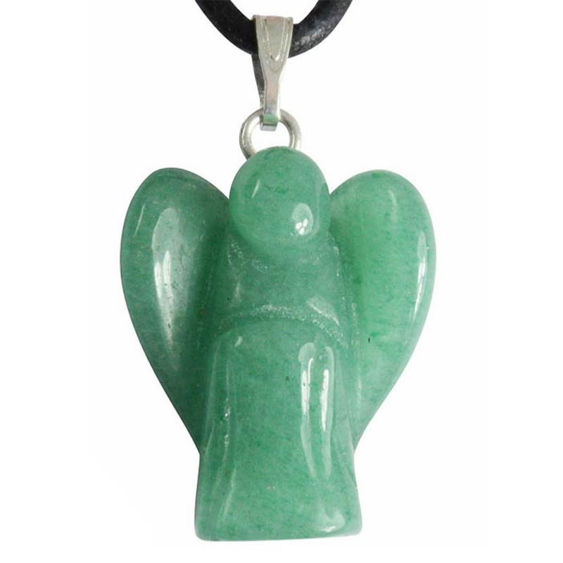 Pendentif ange aventurine verte 20mm - La Boite à Cailloux