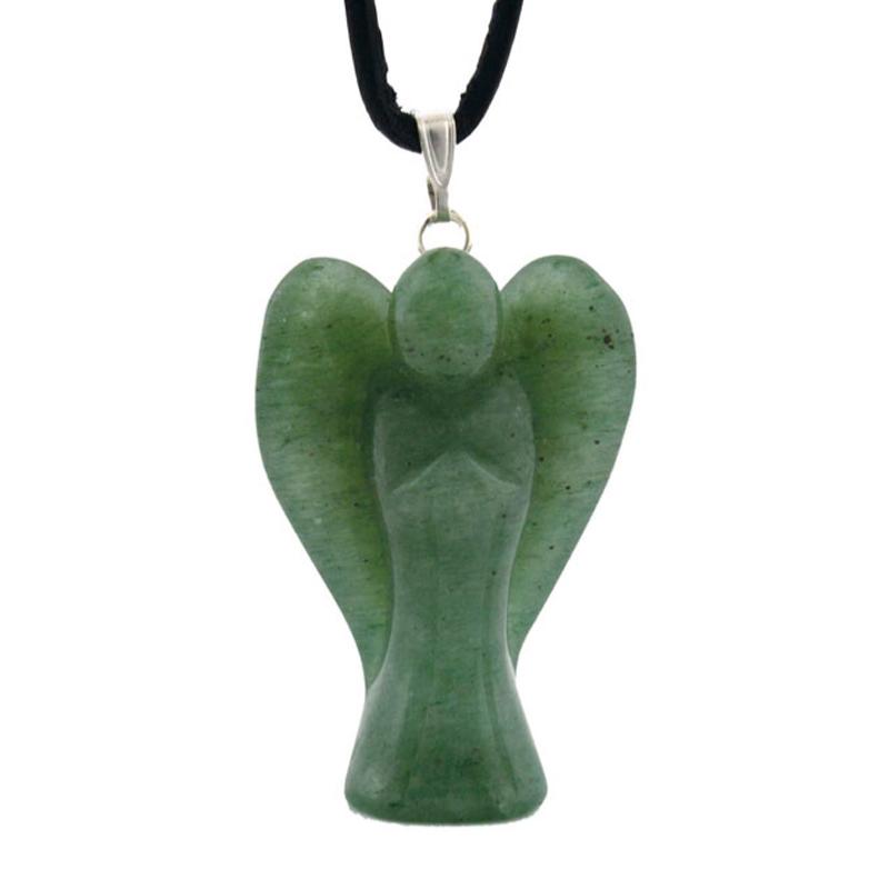 Pendentif ange aventurine verte Brésil A 32mm - La Boite à Cailloux