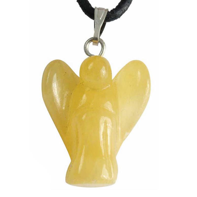 Pendentif ange calcite orange Mexique A 20mm - La Boite à Cailloux