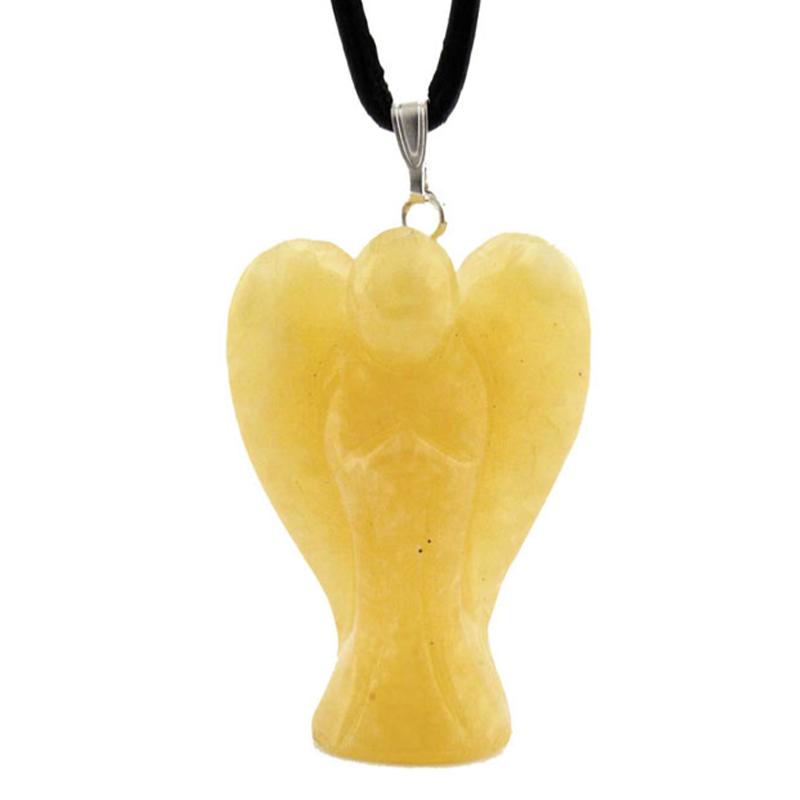 Pendentif ange calcite orange Mexique A 32mm - La Boite à Cailloux