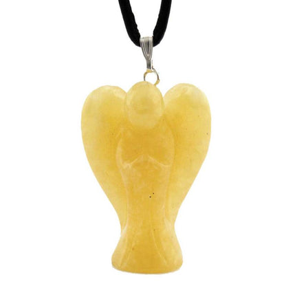 Pendentif ange calcite orange Mexique A 32mm - La Boite à Cailloux