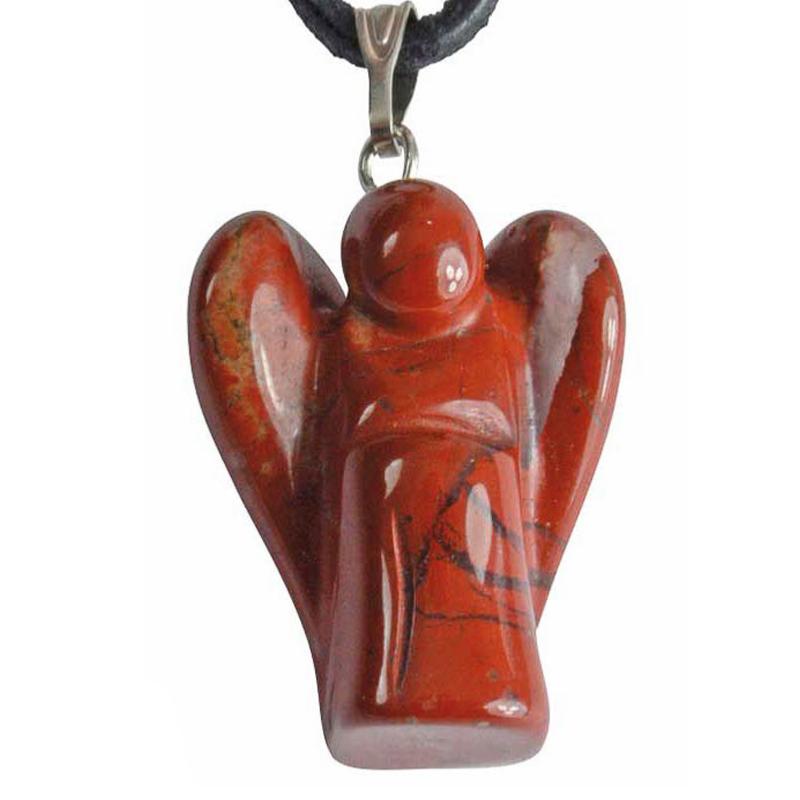 Pendentif ange jaspe rouge Afrique du Sud A 20mm - La Boite à Cailloux