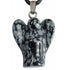 Pendentif ange obsidienne neige Mexique A 20mm - La Boite à Cailloux