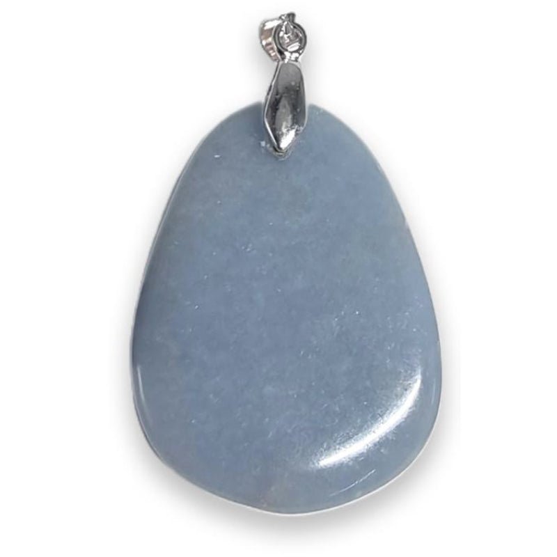 Pendentif angélite Pérou A (pierre plate) - La Boite à Cailloux