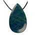 Pendentif apatite bleue A goutte (pierre trouée) + cordon - La Boite à Cailloux