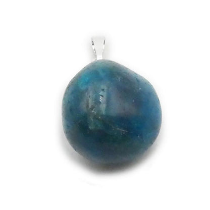 Pendentif apatite bleue Madagascar A (pierre roulée) - La Boite à Cailloux