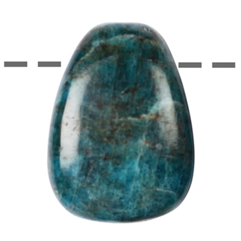 Pendentif apatite bleue Madagascar AA (pierre trouée) + cordon - La Boite à Cailloux