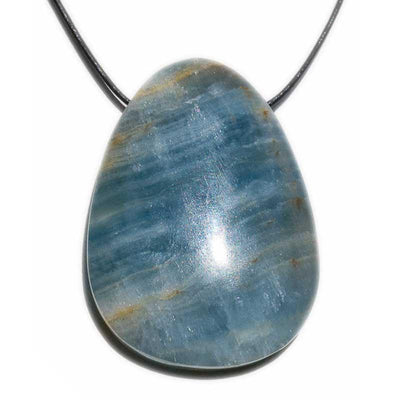 Pendentif aragonite bleue Pakistan A (goutte) + cordon