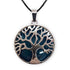 Pendentif arbre de vie agate teintée bleue Brésil A - La Boite à Cailloux