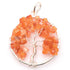 Pendentif arbre de vie cornaline Brésil A 40mm acier inoxydable - La Boite à Cailloux