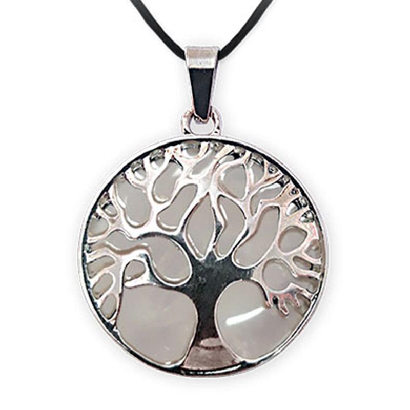 Pendentif arbre de vie cristal de roche Brésil A - La Boite à Cailloux