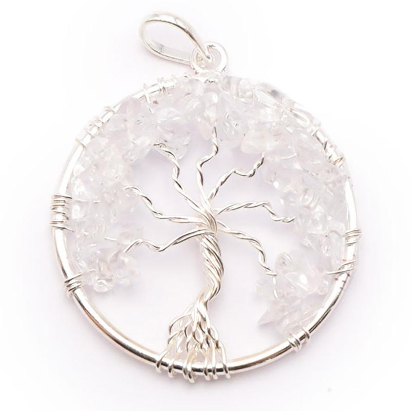 Pendentif arbre de vie cristal de roche Brésil A 40mm - La Boite à Cailloux