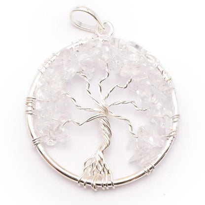 Pendentif arbre de vie cristal de roche Brésil A 40mm - La Boite à Cailloux