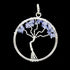 Pendentif arbre de vie iolite (cordiérite) Inde 35 - 40mm Acier inoxydable - La Boite à Cailloux