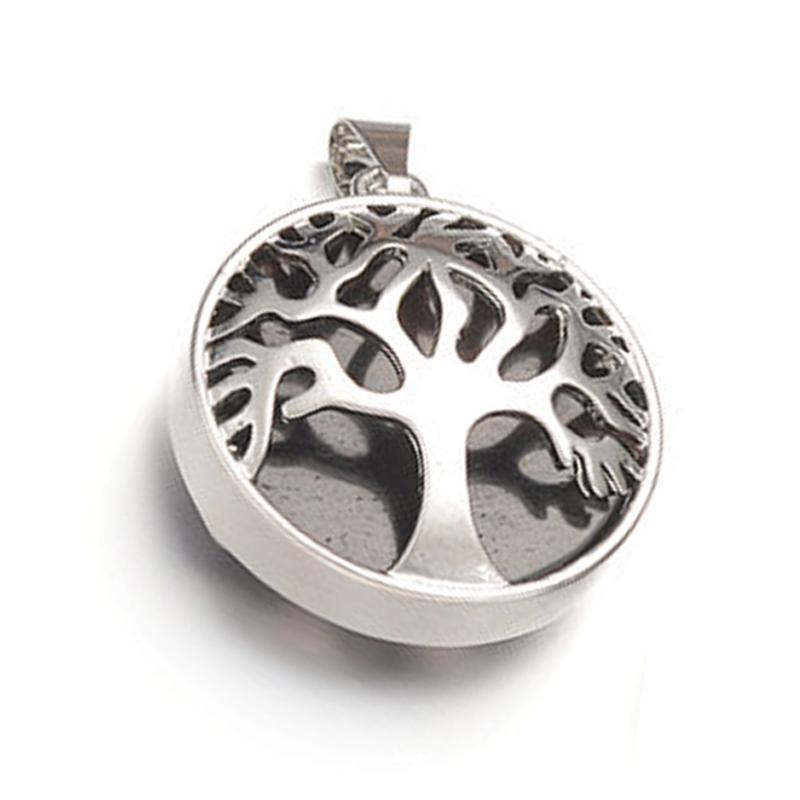 Pendentif arbre de vie obsidienne acajou Mexique A - La Boite à Cailloux