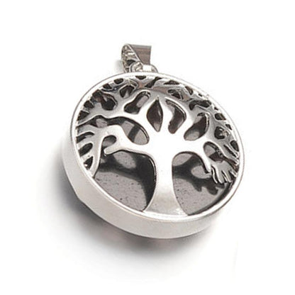 Pendentif arbre de vie obsidienne acajou Mexique A - La Boite à Cailloux